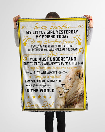 Special gift for your daughter blanket - from Dad (SKU06-117)