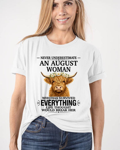AUGUST WOMAN HIGHLAND COW SHIRT - FOR WOMEN - TLEE08 (SKU2606-158-08)