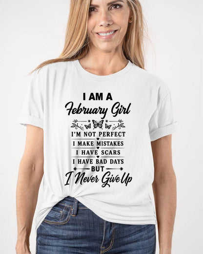 FEBRUARY GIRL NEVER GIVE UP - FOR WOMEN - TLEE02 (SKU2606-378-02)