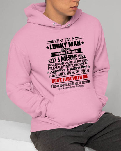 LUCKY MAN WITH AN AMAZING GIRLFRIEND TEE - FROM GF - TLEE00 (SKU2605-98-00)