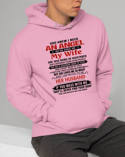 NOVEMBER - WHEN I NEEDED AN ANGEL, GOD GAVE ME MY WIFE. PROUD TO BE HER HUSBAND - FROM WIFE - TLEE11 (SKU26T-01205-11)