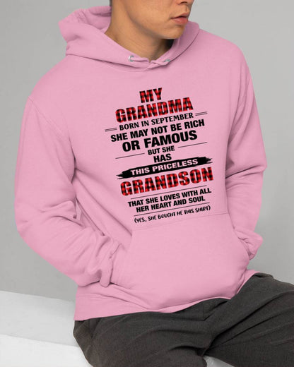 SEPTEMBER GRANDMA LOVES ME – PRICELESS GRANDSON GIFT- FROM GRANDMA - TLEE09 (SKU2604-260-09)