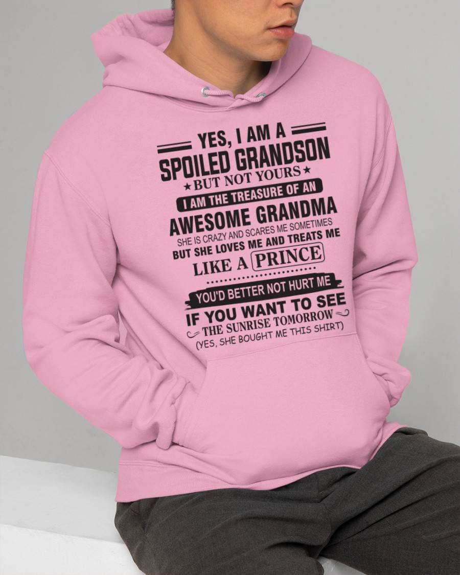 YES, I AM A SPOILED GRANDSON BUT NOT YOURS I AM THE TREASURE OF AN AWESOME GRANDMA - FROM GRANDMA - TLEE00 (SKU10-57-00)