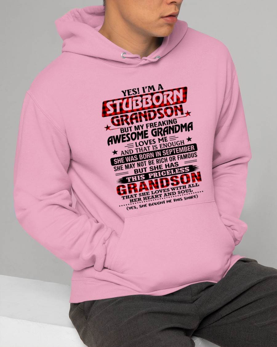SEPTEMBER - STUBBORN GRANDSON GRANDMA SHIRT - FROM GRANDMA - TLEE09 (SKU2608-86-09)