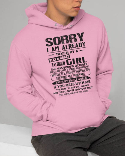 October - Sorry I Am Already Taken By A Sexy & Crazy Tattooed Girl - Gift From Wife - TLEE10 (SKU08-90-10)