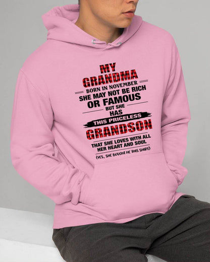 NOVEMBER GRANDMA LOVES ME – PRICELESS GRANDSON GIFT- FROM GRANDMA - TLEE11 (SKU2604-260-11)