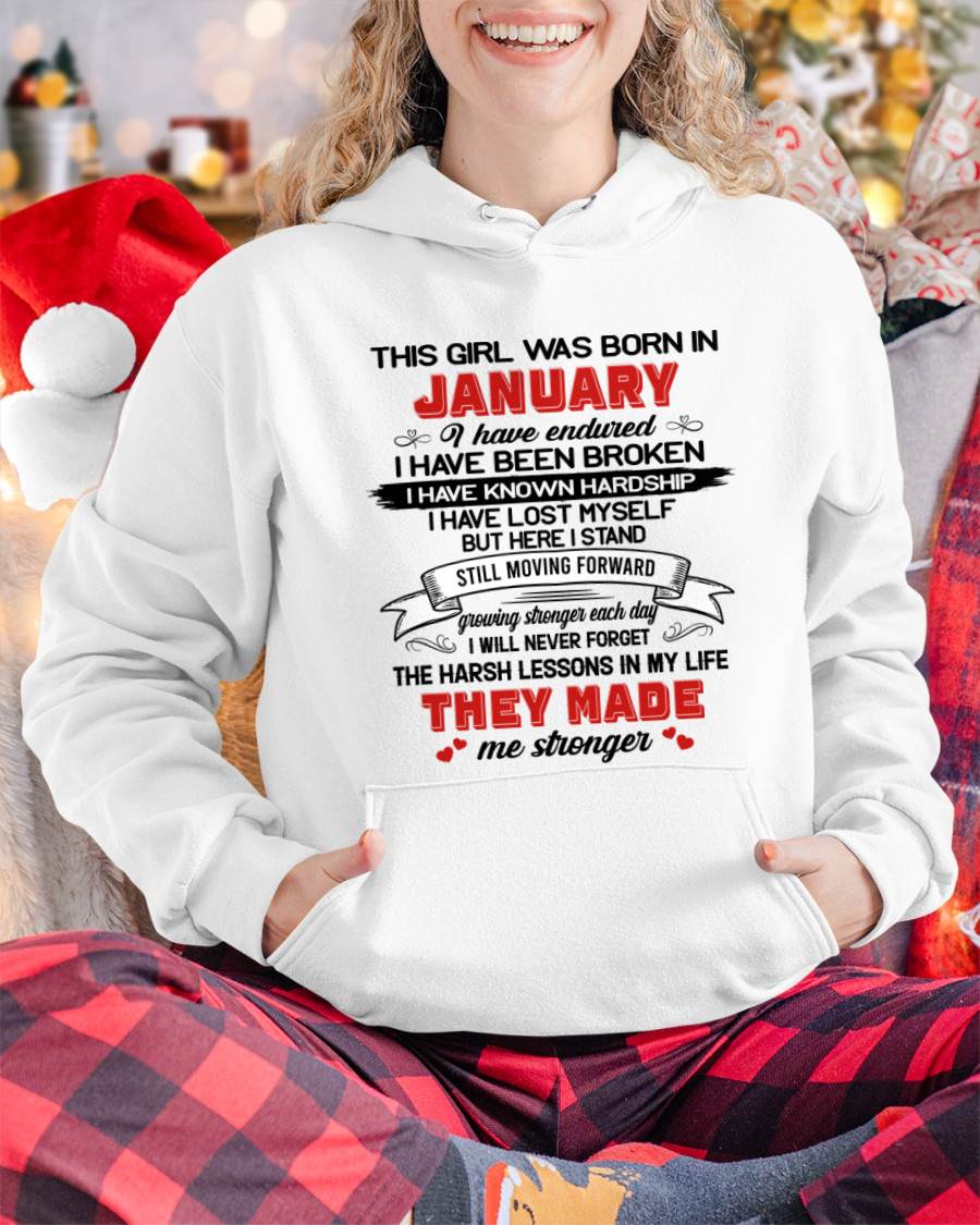 JANUARY - EVERY HARD LESSON MADE ME STRONGER - FOR WOMEN - TLEE01 (SKU2602-22-01)