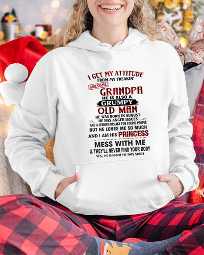 AUGUST - I GET MY ATTITUDE FROM MY FREAKIN’ AWESOME GRANDPA HE IS ALSO A GRUMPY OLD MAN - FROM GRANDPA - TLEE08 (SKU2603-36-08)