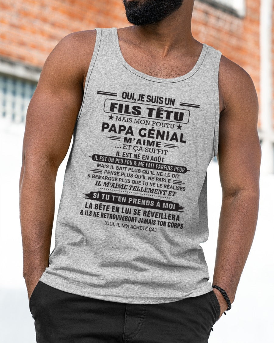 AOÛT - Oui, je suis un garçon têtu – T-shirt | Cadeau d’anniversaire de papa pour son fils - TLEE08 / fr08 (SKU12-260-08)