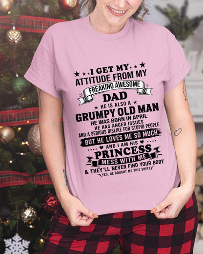APRIL - AWESOME DAD PRINCESS SHIRT - FROM DAD - TLEE04 (SKU2607-352-04)