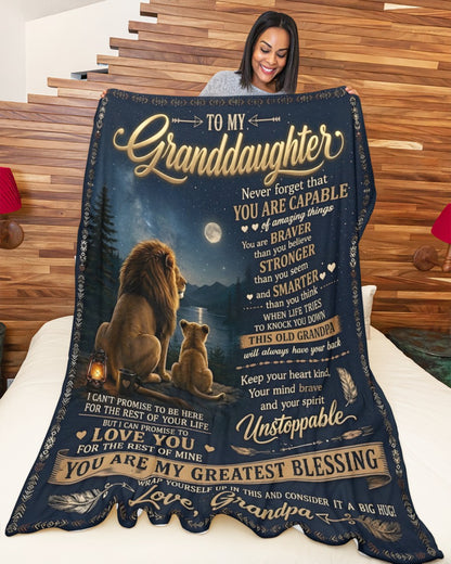 Special Gift For Your Granddaughter Blanket - From Grandpa (SKU2606-84)
