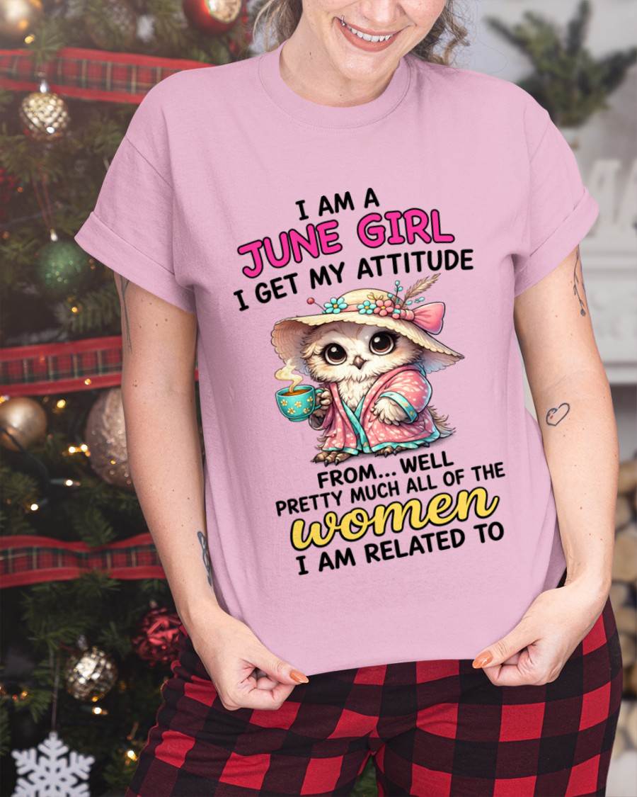 JUNE GIRL – I GET MY ATTITUDE FROM MY FAMILY - FOR WOMEN - TLEE06 (SKU2604-294-06)