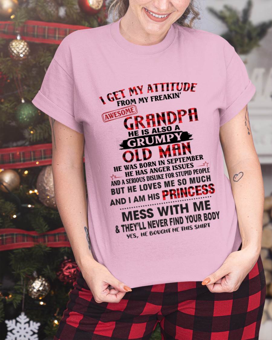 SEPTEMBER - I GET MY ATTITUDE FROM MY FREAKIN’ AWESOME GRANDPA HE IS ALSO A GRUMPY OLD MAN - FROM GRANDPA - TLEE09 (SKU2603-36-09)