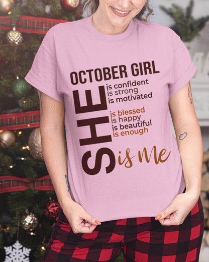 OCTOBER BORN GIRL – CONFIDENT & STRONG - FOR WOMEN - TLEE10 (SKU2605-04-10)