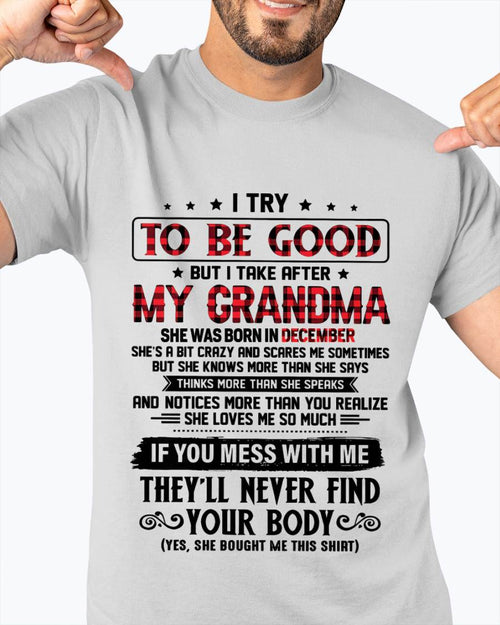 DECEMBER - I TRY TO BE GOOD BUT I TAKE AFTER MY GRANDMA - FROM GRANDMA - TLEE12 (SKU07-102-12)