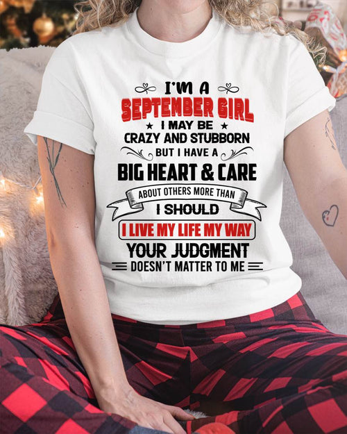 SEPTEMBER - MY LIFE, MY RULES, AND I STAND BY EVERY CHOICE I MAKE - FOR WOMEN - TLEE09 (SKU26T-01239-09)