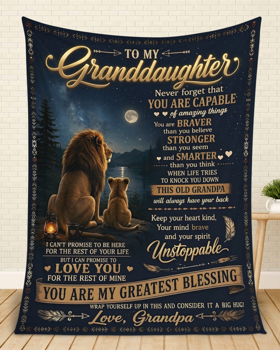 Special Gift For Your Granddaughter Blanket - From Grandpa (SKU2606-84)