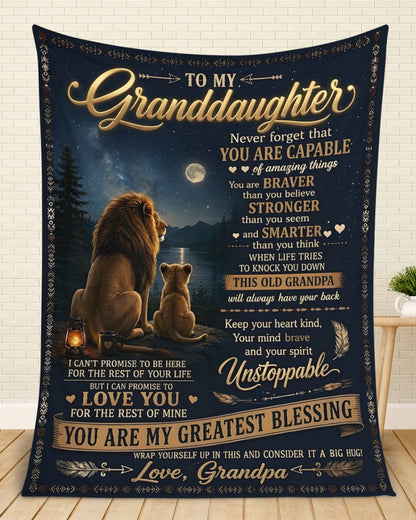 Special Gift For Your Granddaughter Blanket - From Grandpa (SKU2606-84)