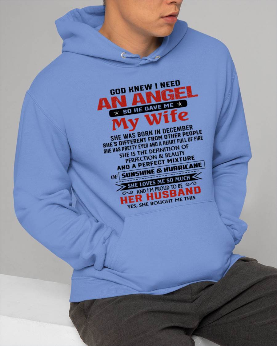 DECEMBER - GOD KNEW I NEEDED AN ANGEL SO HE GAVE ME MY WIFE - FROM WIFE - TLEE12 (SKU26T-01-54-12)