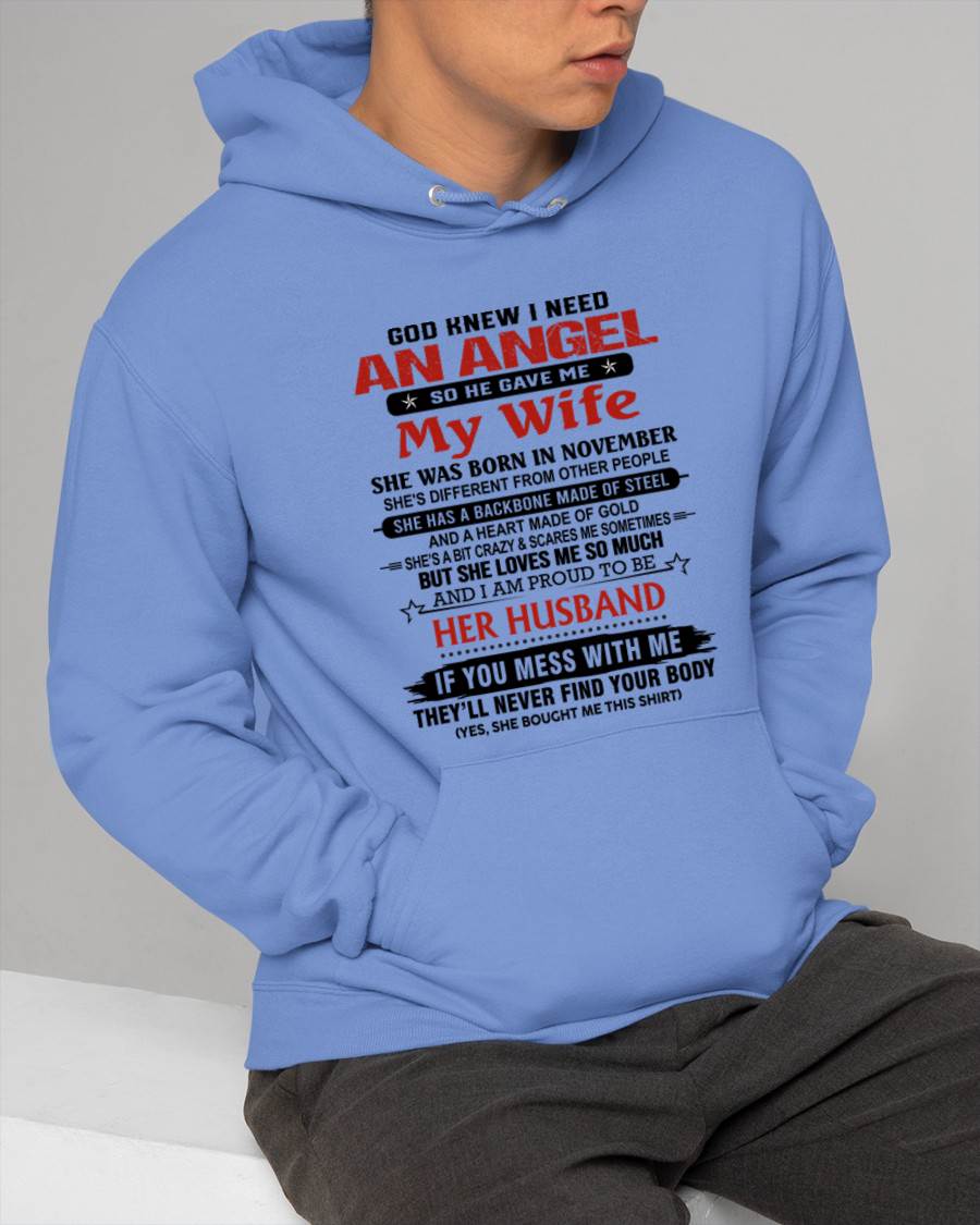 NOVEMBER - WHEN I NEEDED AN ANGEL, GOD GAVE ME MY WIFE. PROUD TO BE HER HUSBAND - FROM WIFE - TLEE11 (SKU26T-01205-11)