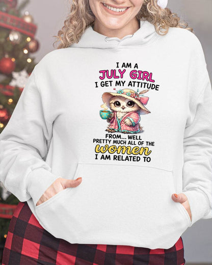 JULY GIRL – I GET MY ATTITUDE FROM MY FAMILY - FOR WOMEN - TLEE07 (SKU2604-294-07)
