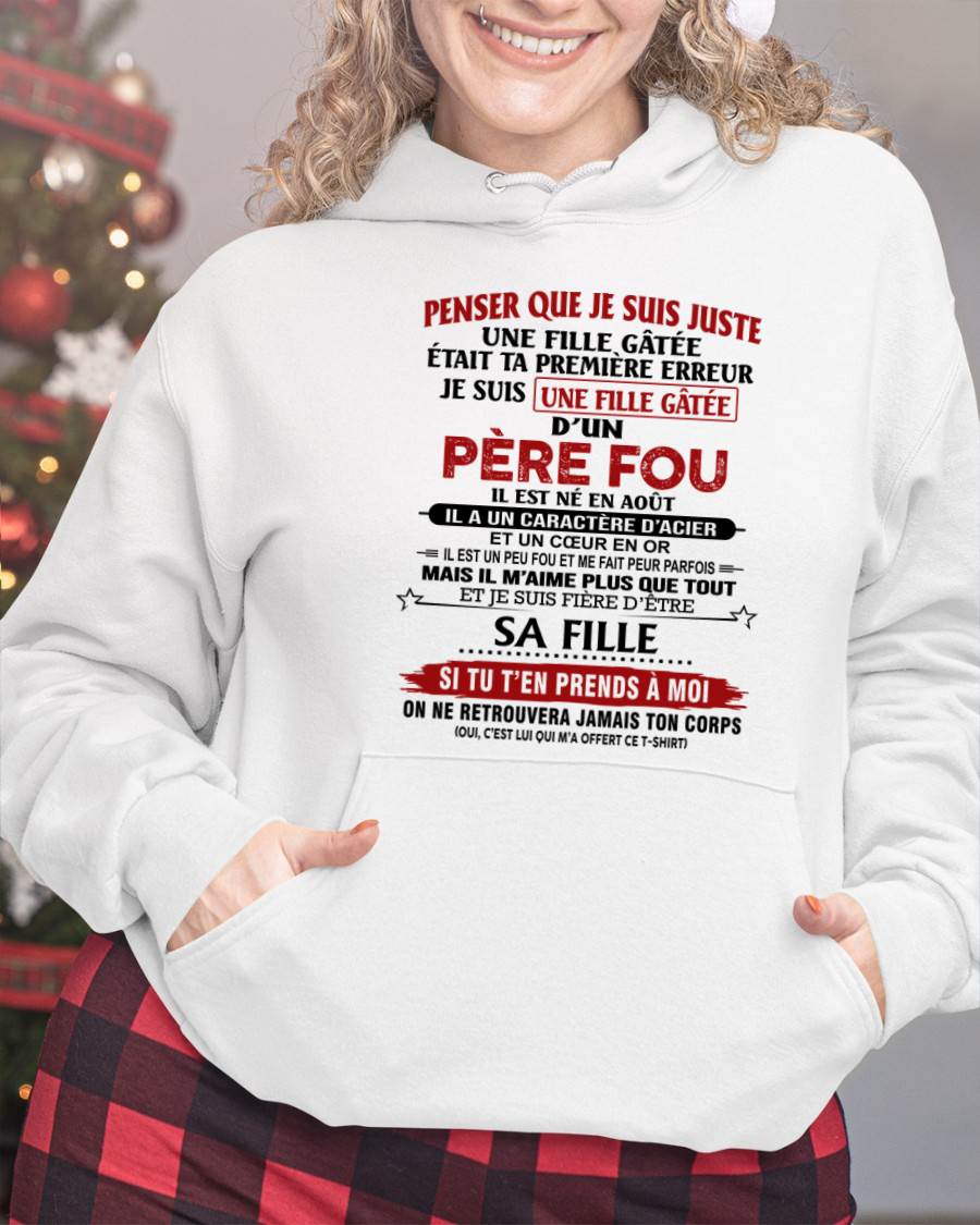 AOÛT / PAPA FOU, FILLE GÂTÉE - CADEAU DE PAPA - TLEE08 (SKU2605-354-08)