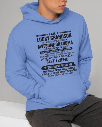 JUNE - I AM A LUCKY GRANDSON I HAVE A FREAKING AWESOME GRANDMA - FROM GRANDMA - TLEE06 (SKU2603-05-06)