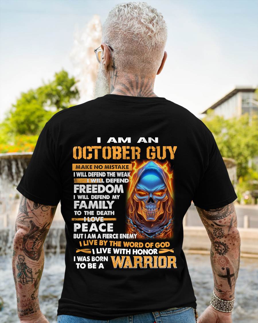 OCTOBER - A WARRIOR BY BLOOD, A BELIEVER BY HEART - GIFT FOR MAN - TLEE10 (SKU10-51-10)