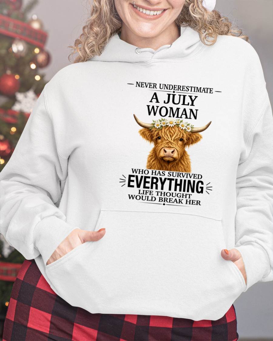 JULY WOMAN HIGHLAND COW SHIRT - FOR WOMEN - TLEE07 (SKU2606-158-07)