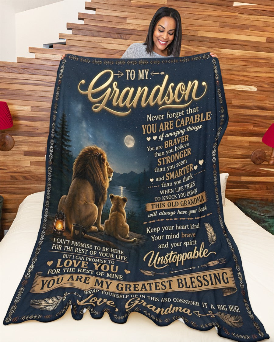 Special Gift For Your Grandson Blanket - From Grandma (SKU2606-279)