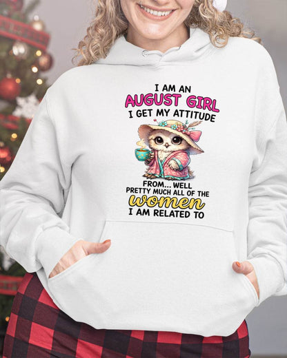 AUGUST GIRL – I GET MY ATTITUDE FROM MY FAMILY - FOR WOMEN - TLEE08 (SKU2604-294-08)