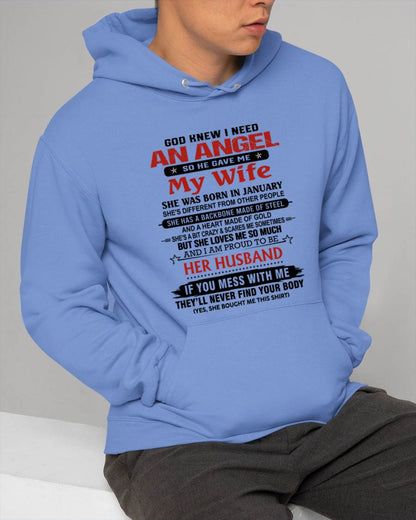 JANUARY - WHEN I NEEDED AN ANGEL, GOD GAVE ME MY WIFE. PROUD TO BE HER HUSBAND - FROM WIFE - TLEE01 (SKU26T-01205-01)