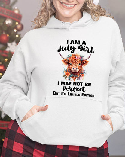 JULY GIRL FLORAL HIGHLAND COW TEE - FOR WOMEN - TLEE07 (SKU2607-278-07)