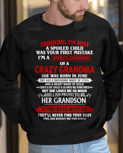 JUNE - THINK I'M SPOILED? WRONG—I'M A CRAZY GRANDMA’S GRANDSON - FROM GRANDMA - TLEE06 (SKU2603-186-06)