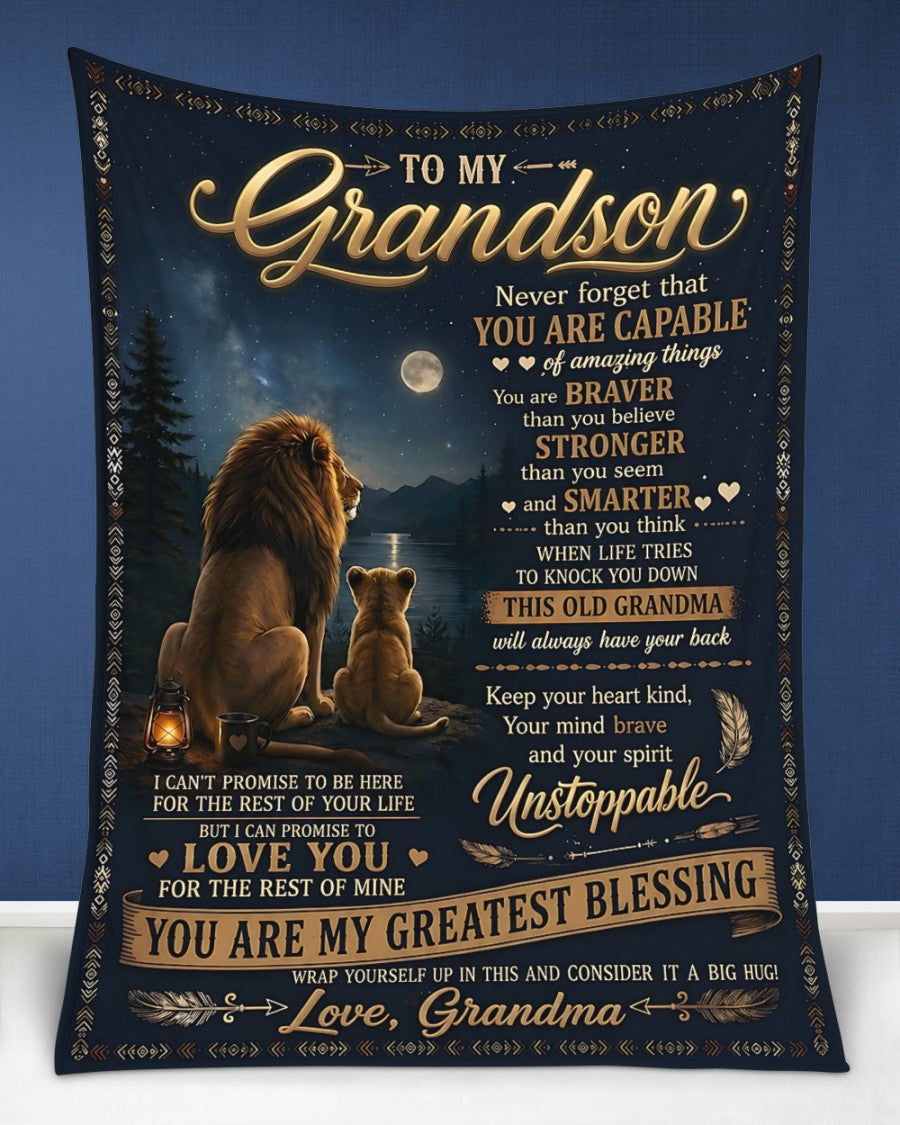 Special Gift For Your Grandson Blanket - From Grandma (SKU2606-279)