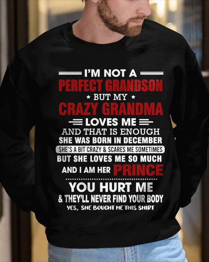DECEMBER - NOT A PERFECT GRANDSON, BUT LOVED BY MY CRAZY GRANDMA - FROM GRANDMA - TLEE12 (SKU2603-187-12)