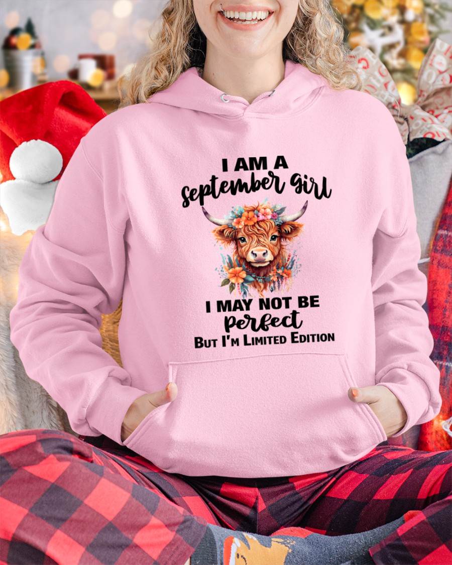 SEPTEMBER GIRL FLORAL HIGHLAND COW TEE - FOR WOMEN - TLEE09 (SKU2607-278-09)