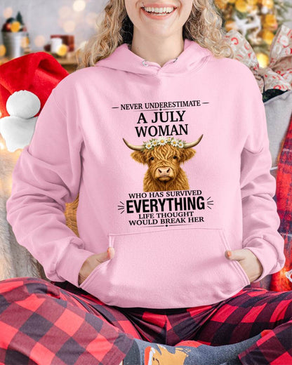 JULY WOMAN HIGHLAND COW SHIRT - FOR WOMEN - TLEE07 (SKU2606-158-07)