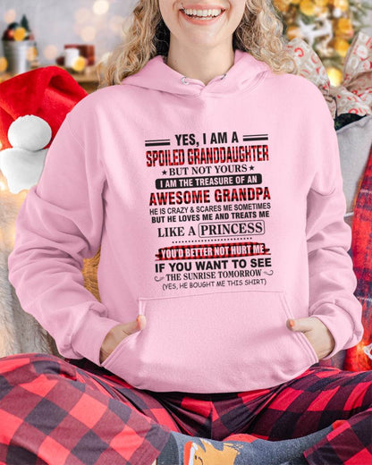YES, I AM A SPOILED GRANDDAUGHTER – TREASURE OF AN AWESOME GRANDPA - FROM GRANDPA - TLEE00 (SKU2602-205-00)