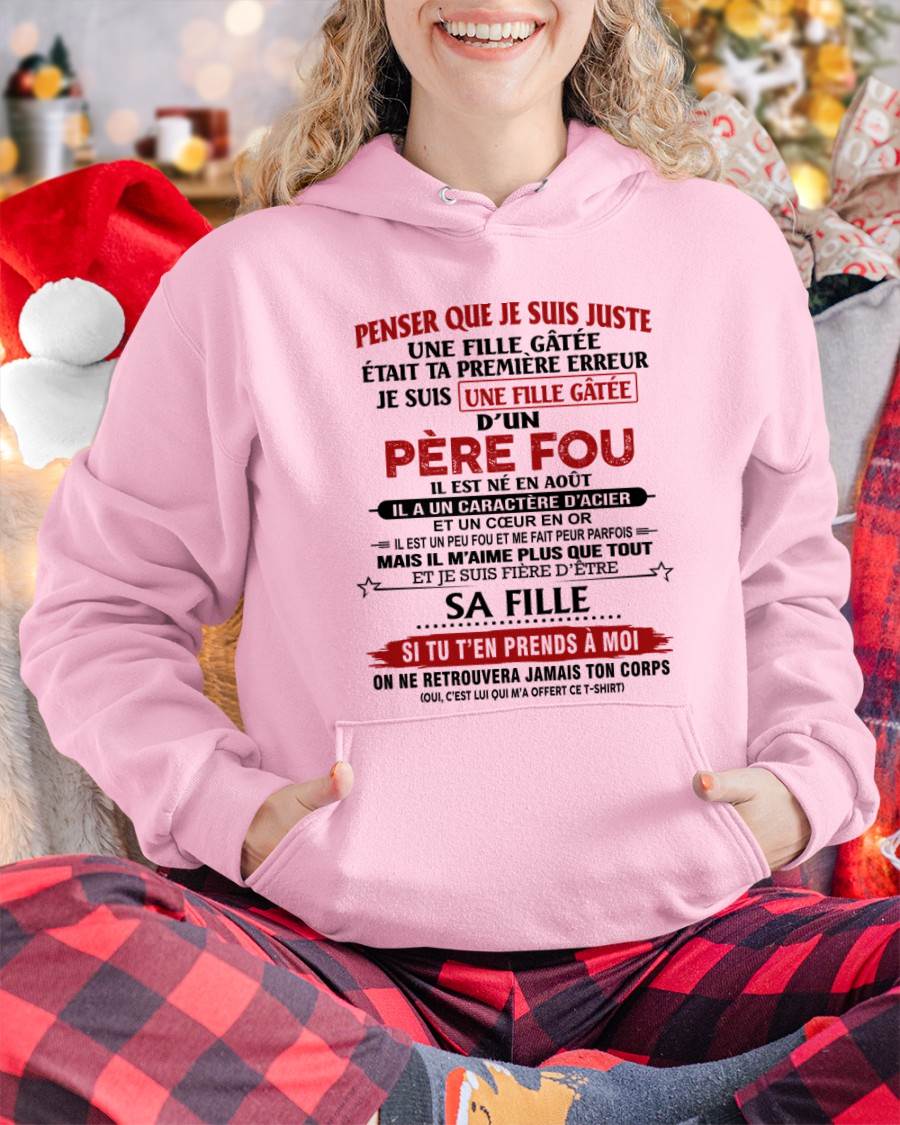 AOÛT / PAPA FOU, FILLE GÂTÉE - CADEAU DE PAPA - TLEE08 (SKU2605-354-08)