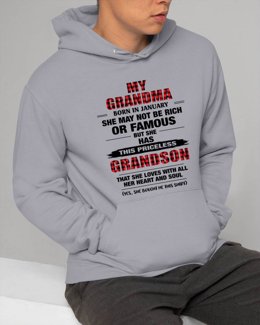 JANUARY GRANDMA LOVES ME – PRICELESS GRANDSON GIFT- FROM GRANDMA - TLEE01 (SKU2604-260-01)