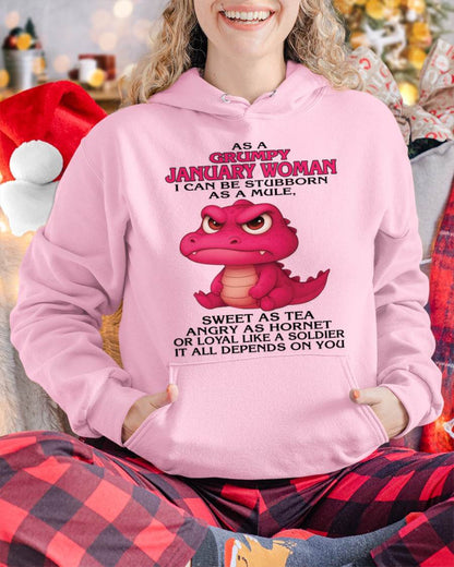 JANUARY - AS A GRUMPY JANUARY WOMAN I CAN BE STUBBORN AS A MULE - FOR WOMEN - TLEE01 (SKU09-31-01)