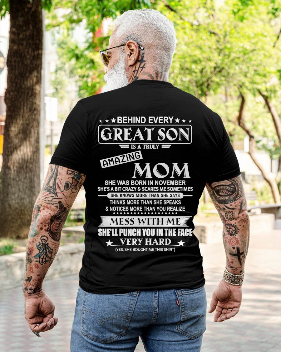 NOVEMBER - BEHIND EVERY GREAT SON IS A TRULY AMAZING MOM - FROM MOM - TLEE11 (SKU10-37-11)
