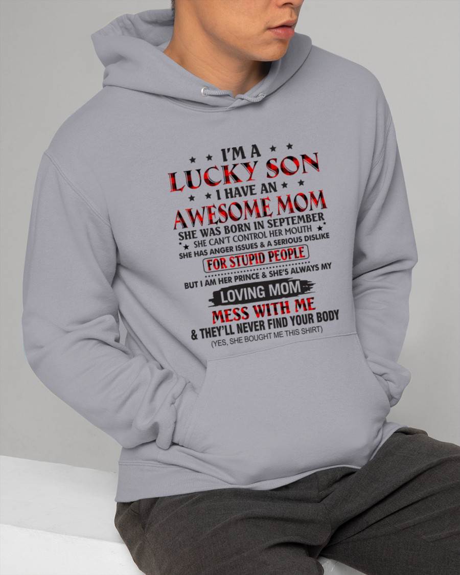 SEPTEMBER - I’M A LUCKY SON I HAVE AN AWESOME MOM - FROM MOM - TLEE09 (SKU26T-01-24-09)