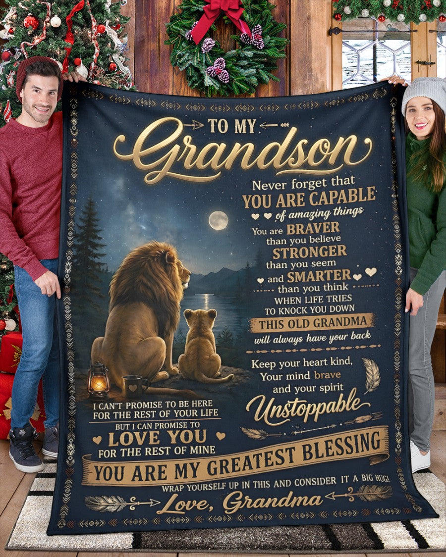 Special Gift For Your Grandson Blanket - From Grandma (SKU2606-279)