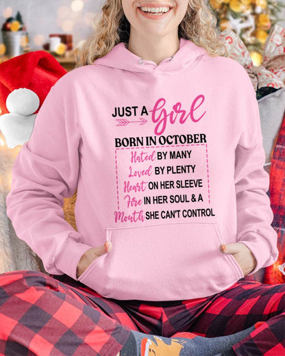 BORN IN OCTOBER – A GIRL WITH ATTITUDE, HEART, AND A MOUTH SHE CAN’T CONTROL - FOR WOMEN - TLEE10 (SKU2603-363-10)