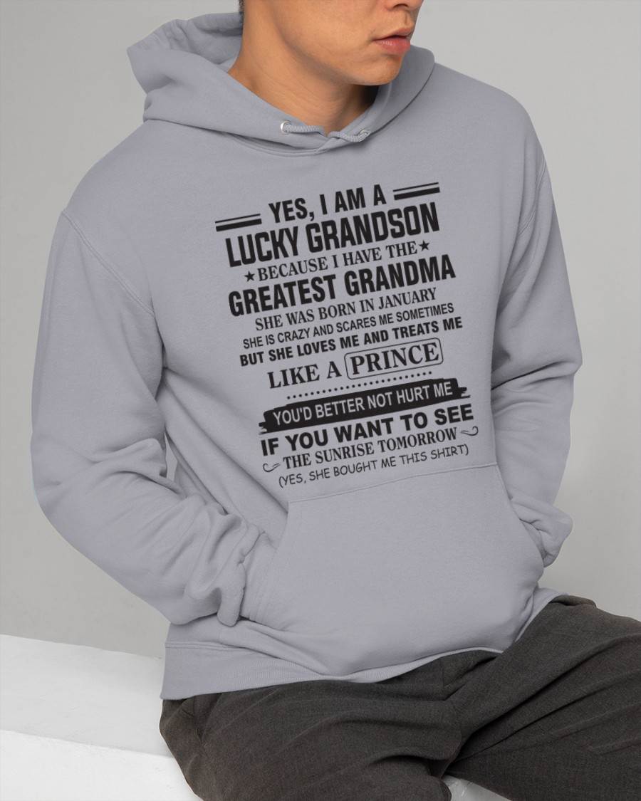 JANUARY - YES, I AM A LUCKY GRANDSON BECAUSE I HAVE THE GREATEST GRANDMA - FROM GRANDMA - TLEE01 (SKU10-84-01)