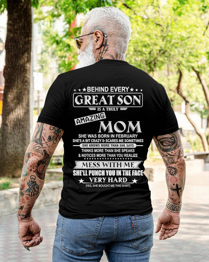 FEBRUARY - BEHIND EVERY GREAT SON IS A TRULY AMAZING MOM - FROM MOM - TLEE02 (SKU10-37-02)