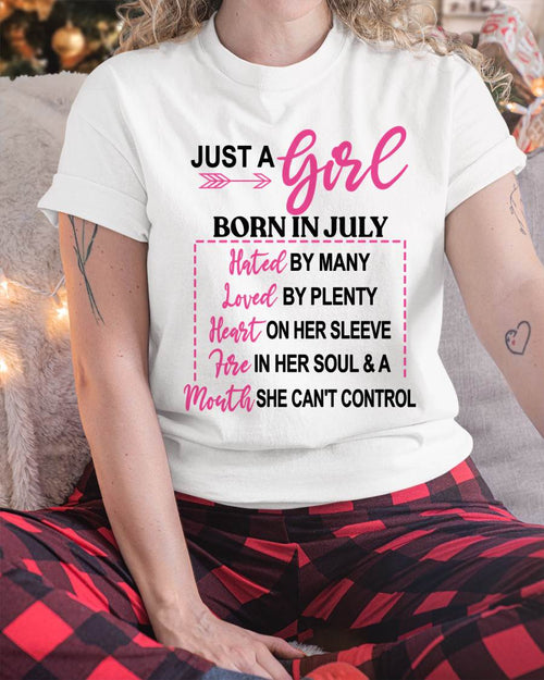 BORN IN JULY – A GIRL WITH ATTITUDE, HEART, AND A MOUTH SHE CAN’T CONTROL - FOR WOMEN - TLEE07 (SKU2603-363-07)