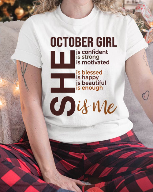 OCTOBER BORN GIRL – CONFIDENT & STRONG - FOR WOMEN - TLEE10 (SKU2605-04-10)